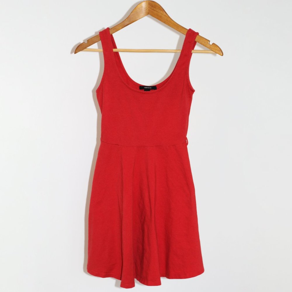 F21 Orange Skater Dress